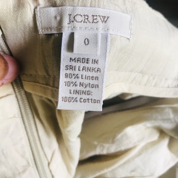 J Crew Cream Color Linen Mini Skirt Size 0 - Picture 5 of 6